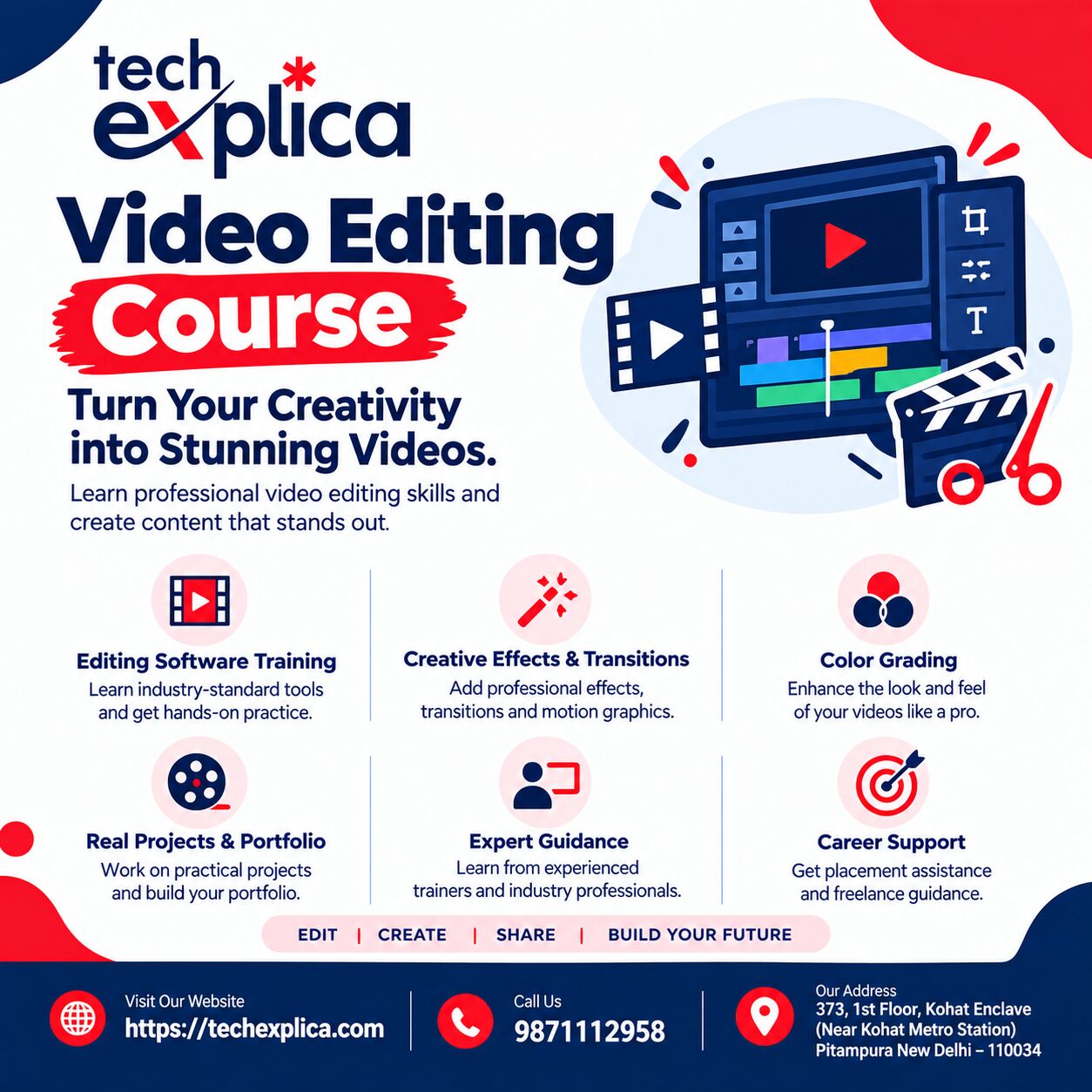 New Delhi, Lessons Offered, Video Editing Course In Delhi