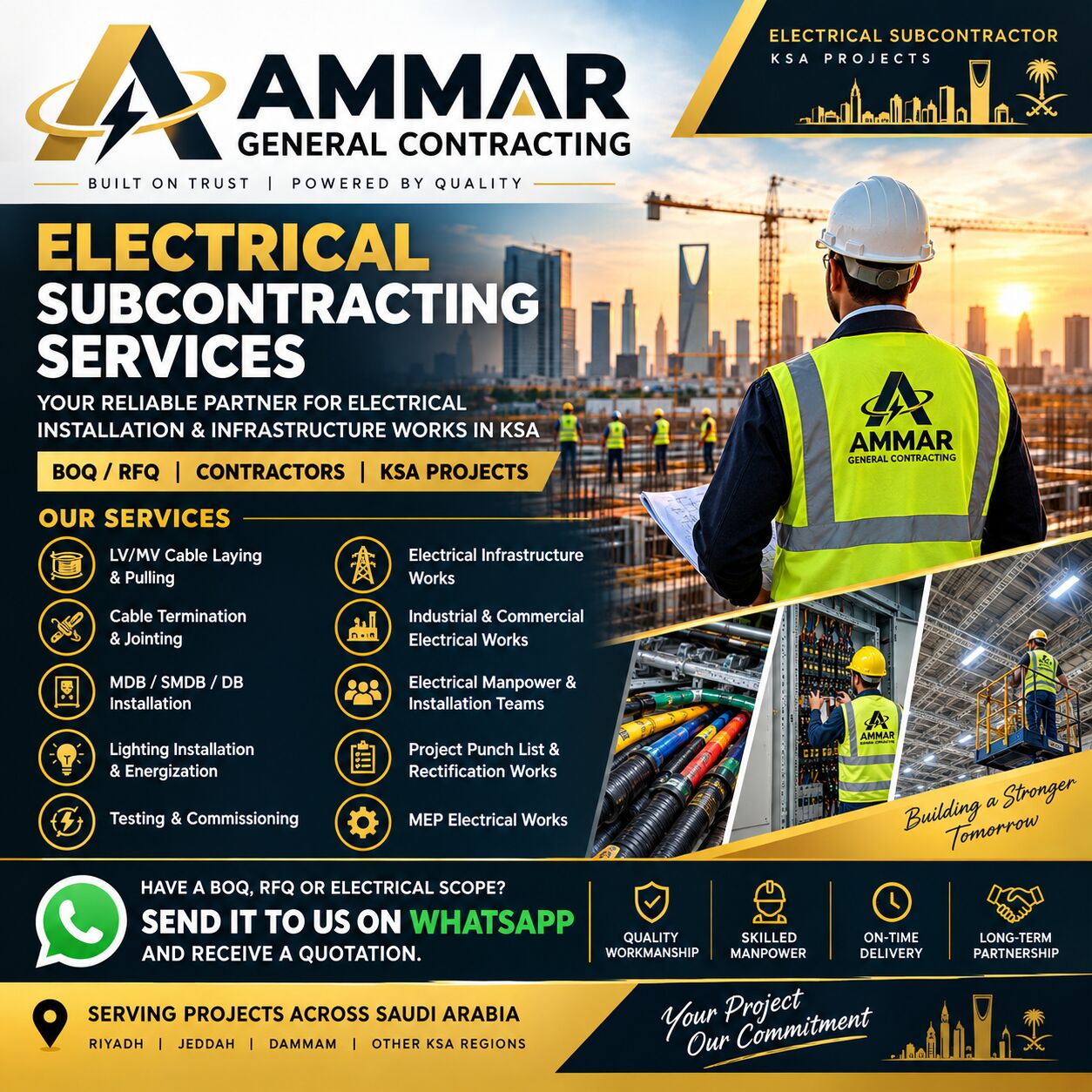 Riyadh, Construction, ELECTRICAL SUBCONTRACTING SERVICES