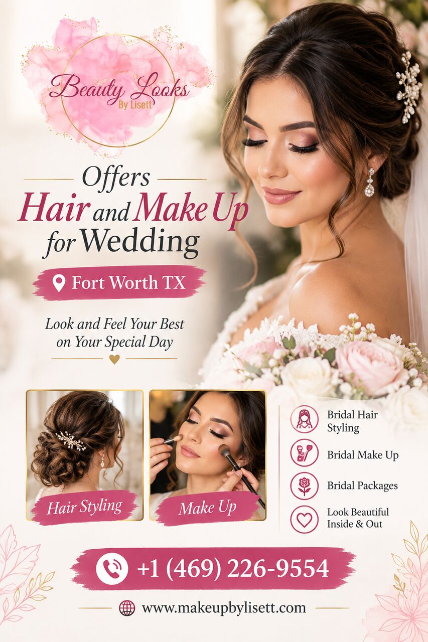 New York, Beautician, Beauty Looks By Lisett Offers Hair And Make Up For Wedding Fort Worth TX