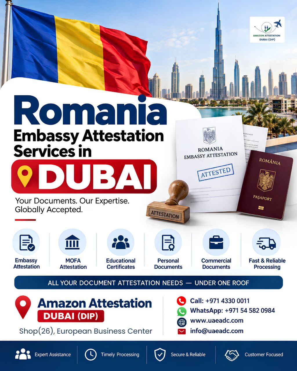 Dubai, Immigration, Romania Embassy Attestation Services In DUBAI
