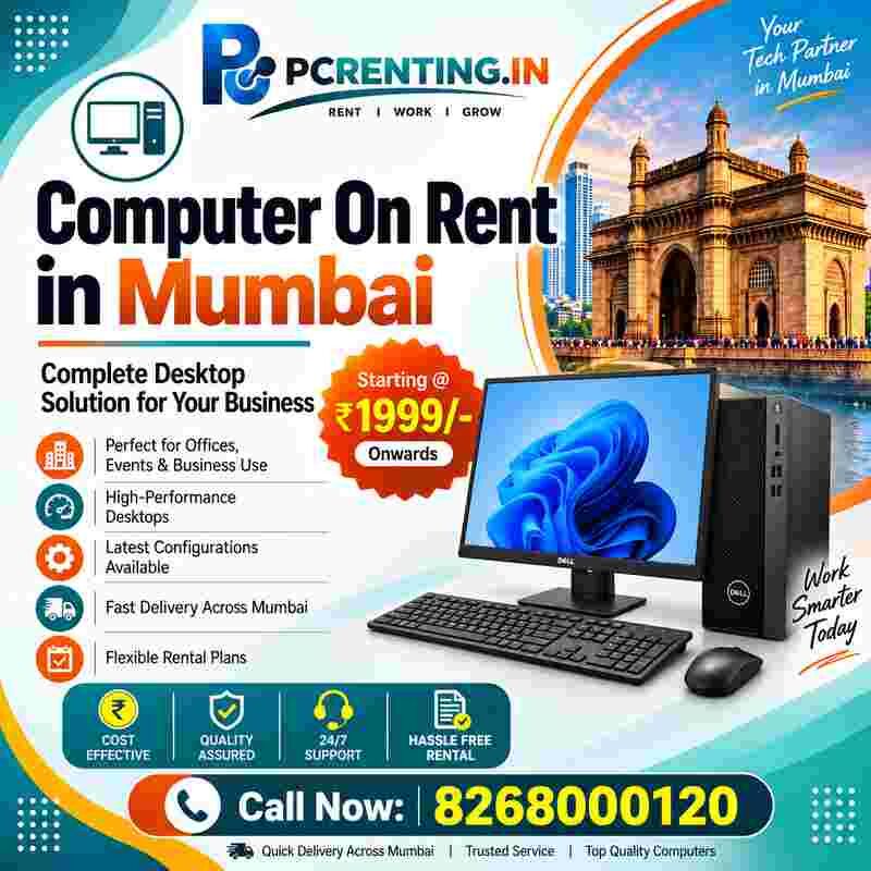 Thane, Electronics, INR 1999,  Computer & Desktop On Rent – Starting @ ₹1,999/- In Mumbai, Thane & Navi Mumbai
