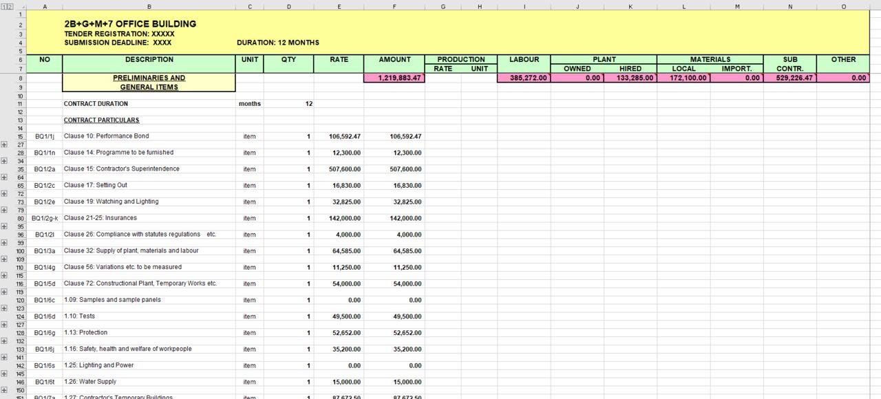Riyadh, Construction, Estimating Services Offer (Quantity Take-Off) & BBS (Bar Bending Schedule) Cutting List