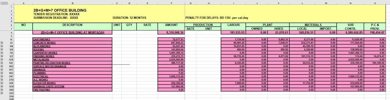 Riyadh, Construction, Estimating Services Offer (Quantity Take-Off) & BBS (Bar Bending Schedule) Cutting List