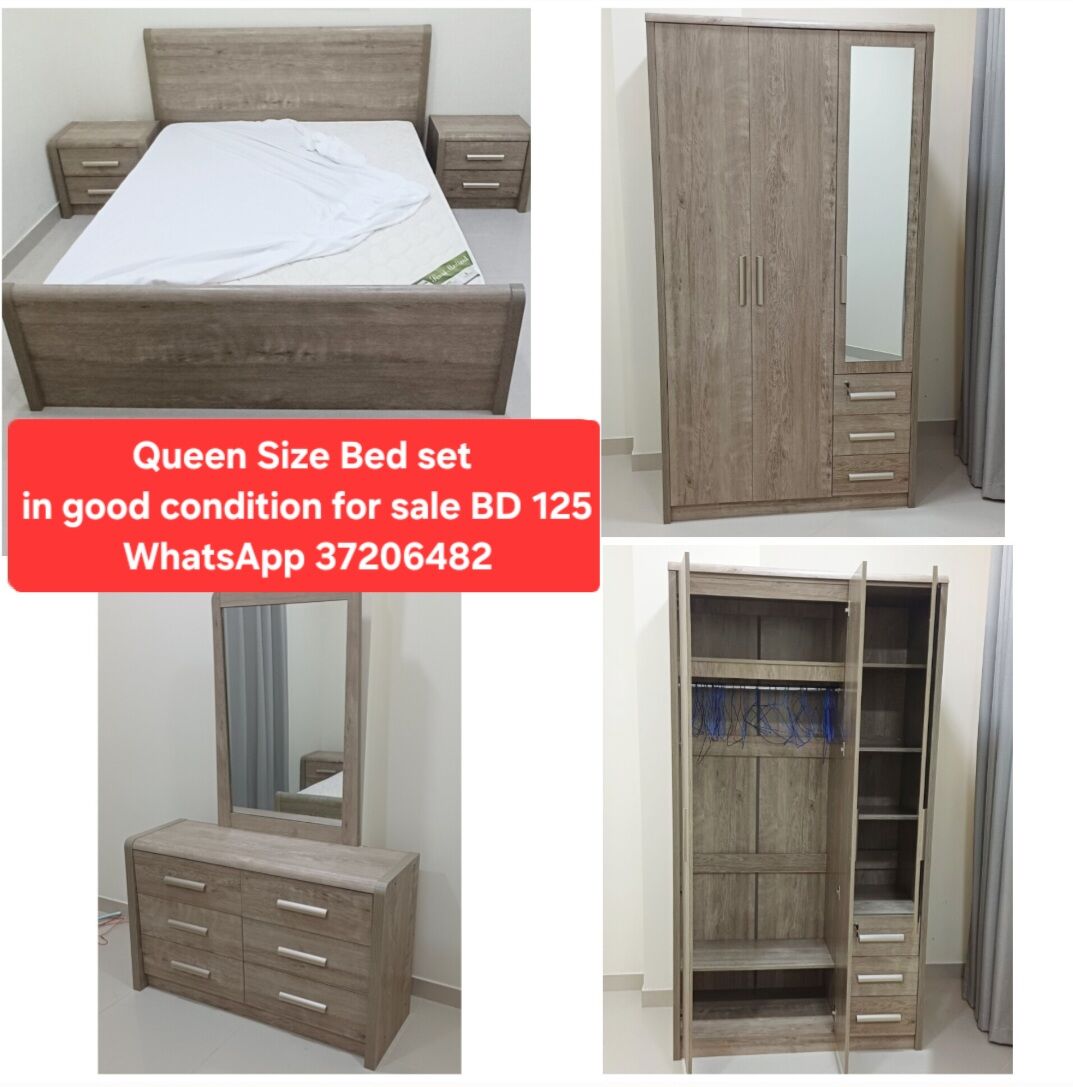 Manama, Furniture, BHD 125,  ✅️  Queen Size Bed Set For Sale In Good Condition With Delivery