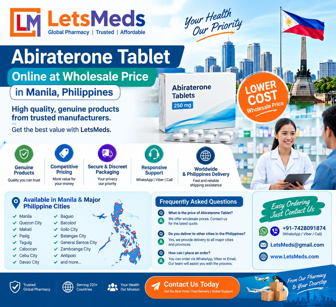 Cebu City, Health & Beauty Items, PHP 1,  Abiraterone Tablet Online Cost In Quezon City