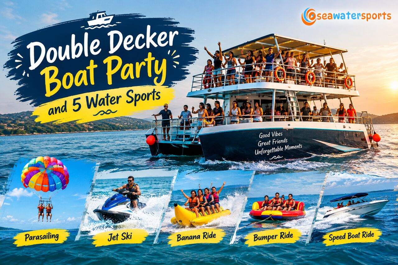 Goa, Travel, Party, Splash & Repeat &ndash; Double Decker Boat Party And 5 Water Sports In One Day!