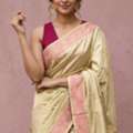 Pista Green Plain Silk Saree For Women | Mavuris