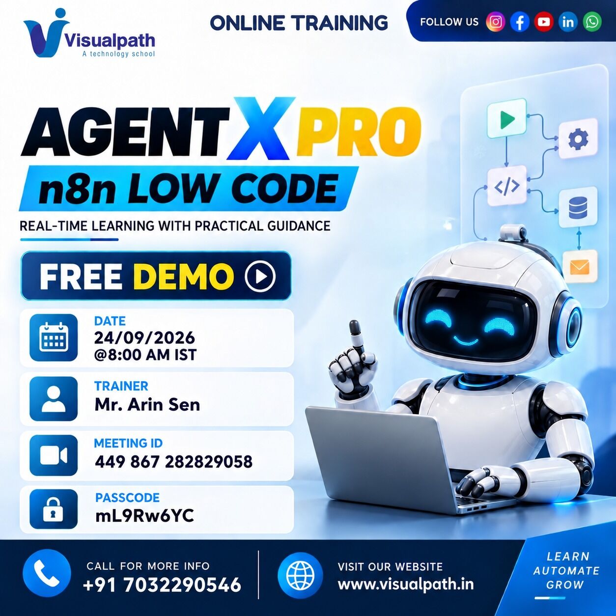 Hyderabad, Lessons Offered, FREE Agent X Pro Live Demo | Master N8n Low-Code Automation!
