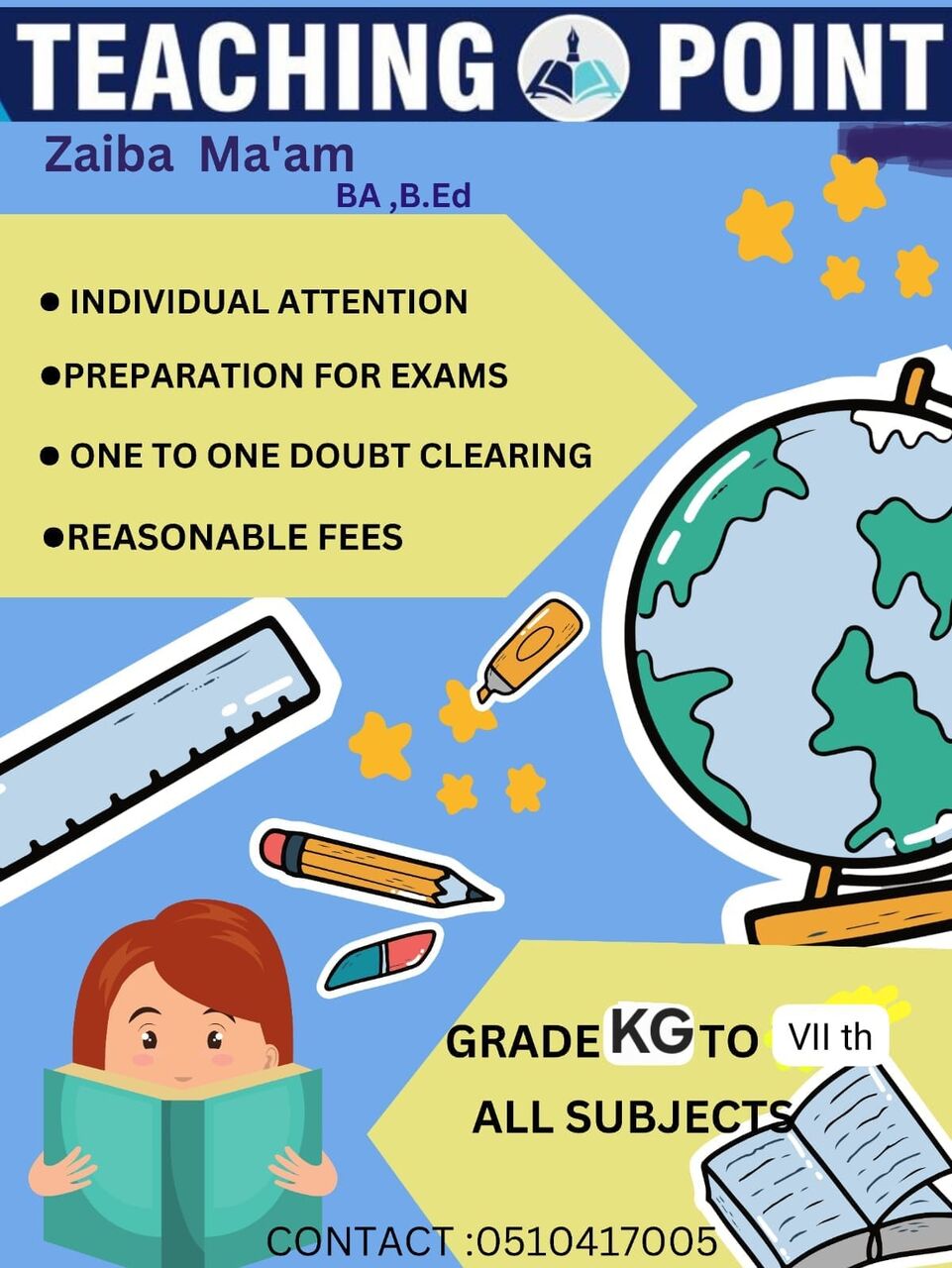 Jeddah, Lessons Offered, Offering Tutions For Grade Kg - 7th Grade For All Boards