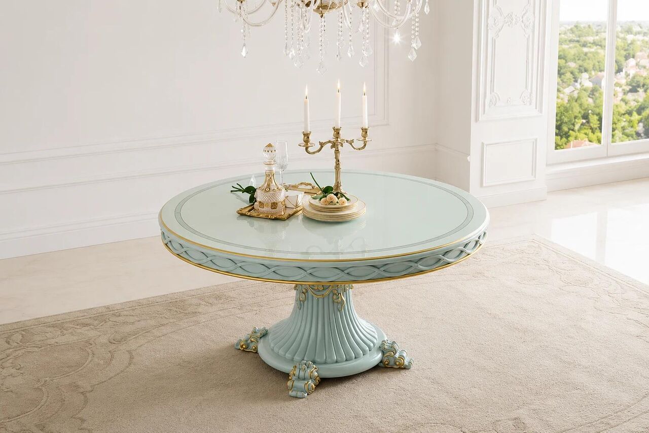 Mumbai, Furniture, INR 175000,  Hand-Carved Round Dining Table Set | French Luxury Furniture