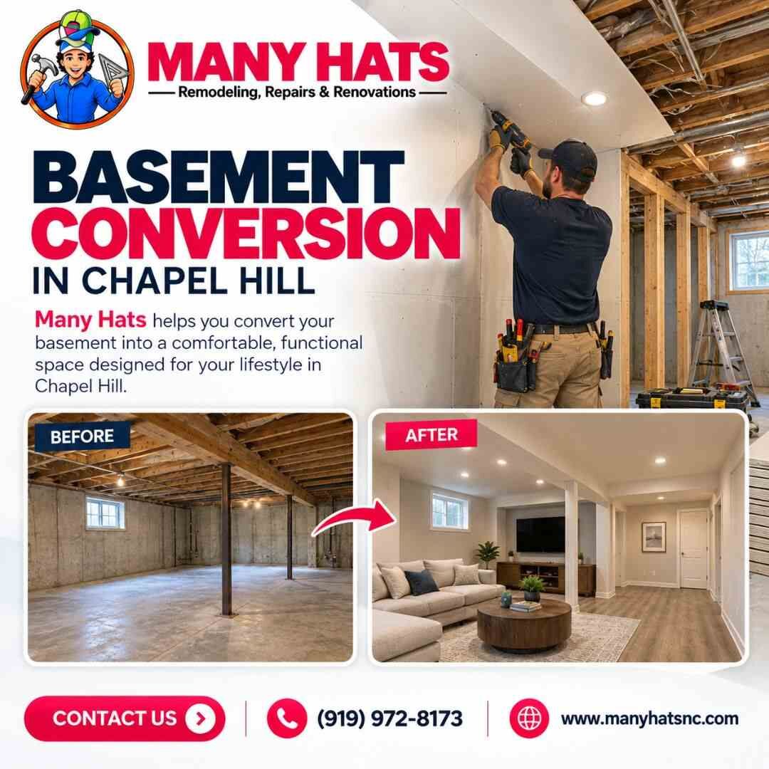 New York, Construction, Basement Conversion In Chapel Hill | Manyhats