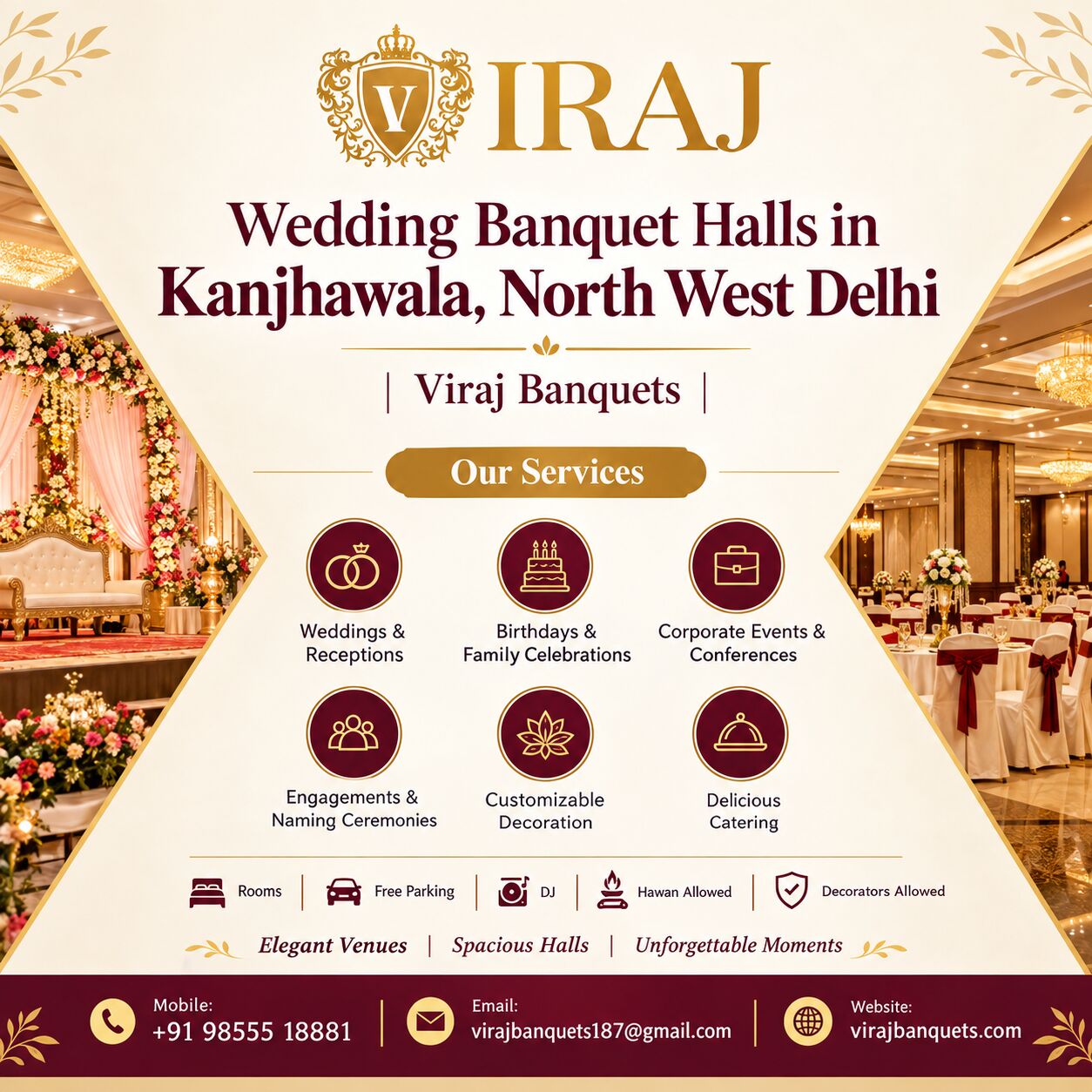 New Delhi, Food, Wedding Banquet Halls In Kanjhawala, North West Delhi | Viraj Banquets