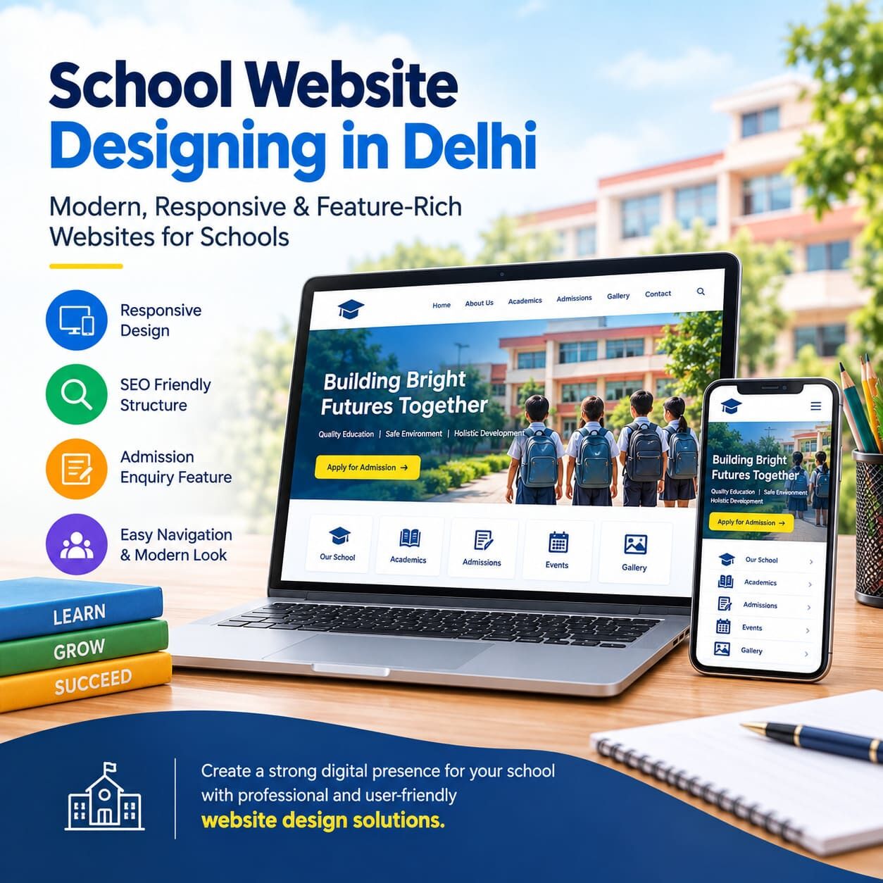 New Delhi, Web Design & Development, Professional School Website Designing In Delhi