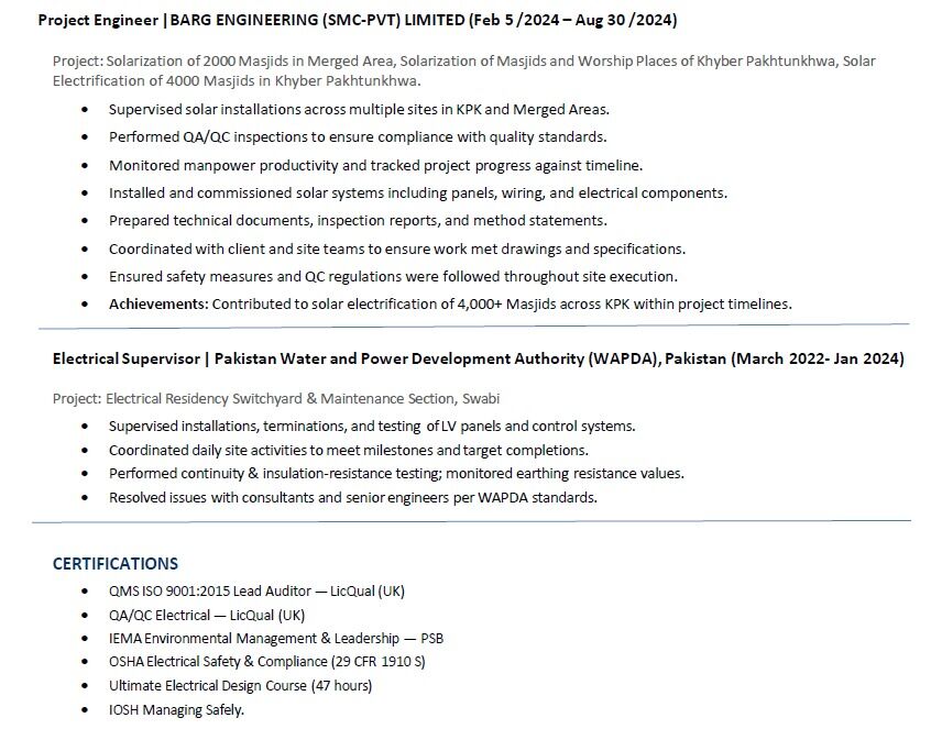 Riyadh, Job Seekers, Electrical Engineer