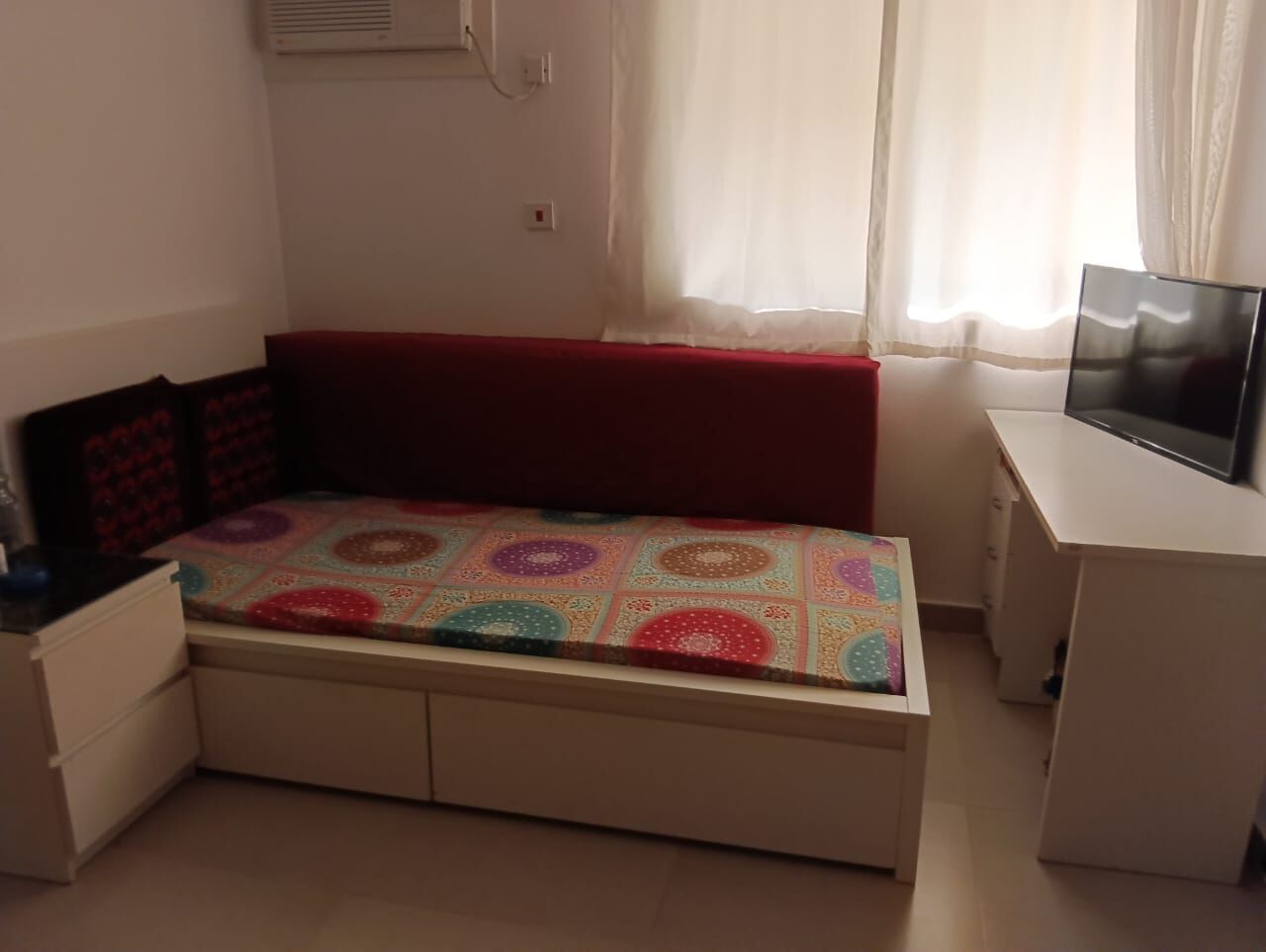 Al Khalidyia, Furniture, SAR 500,  White Bedroom Set &ndash; Bed, Mattress, Desk & Nightstand