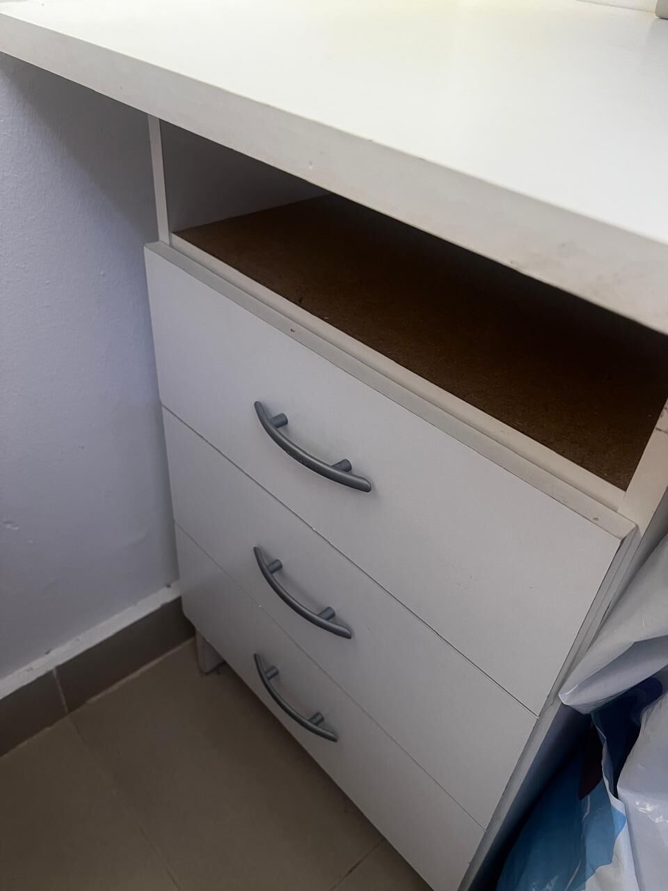 Al Khalidyia, Furniture, SAR 500,  White Bedroom Set &ndash; Bed, Mattress, Desk & Nightstand