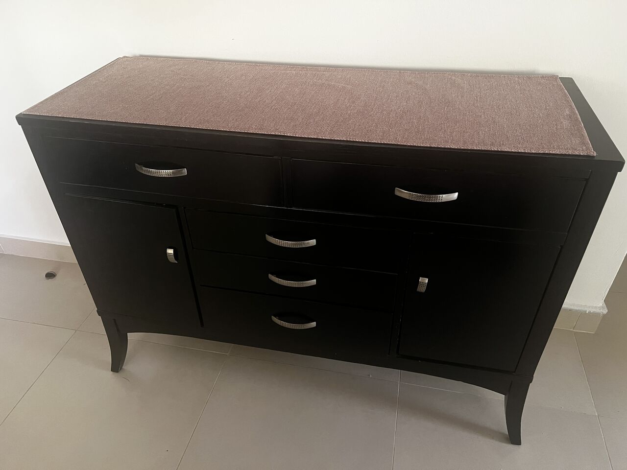 Al Khalidyia, Furniture, SAR 500,  Dark Wood Buffet / Sideboard &ndash; 2 Doors, Total 5 Drawers