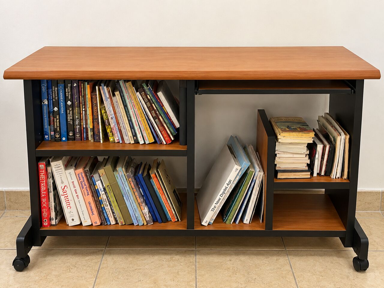 Mahooz, Furniture, BHD 35,  Wooden Study Desk / Bookshelf With Storage & Wheels