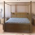 SAR 650,  Tan Wooden King Size Canopy Bed