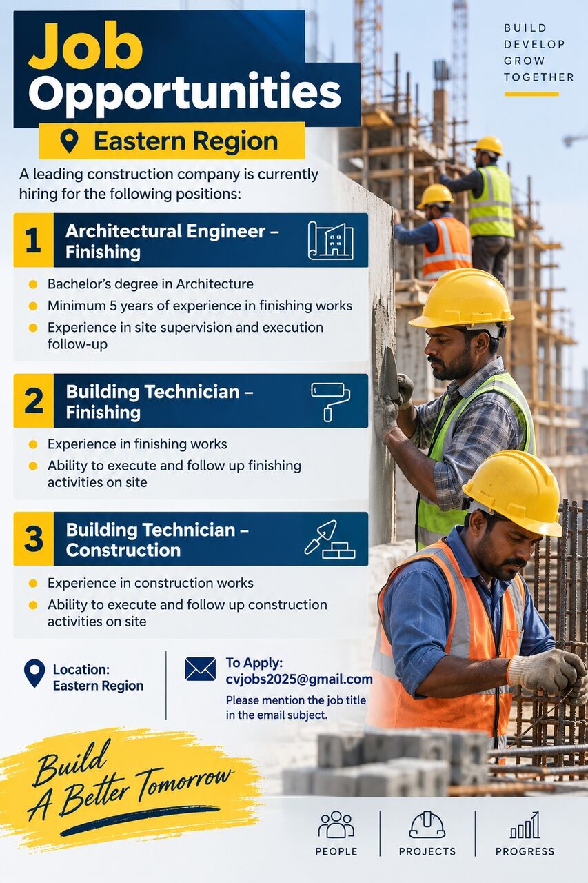 Riyadh, Jobs, Leading Construction Company Is Currently Hiring