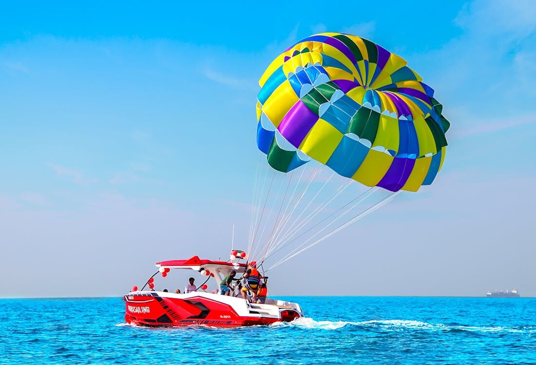 Dubai Marina, Travel, Enjoy Parasailing In Dubai Marina