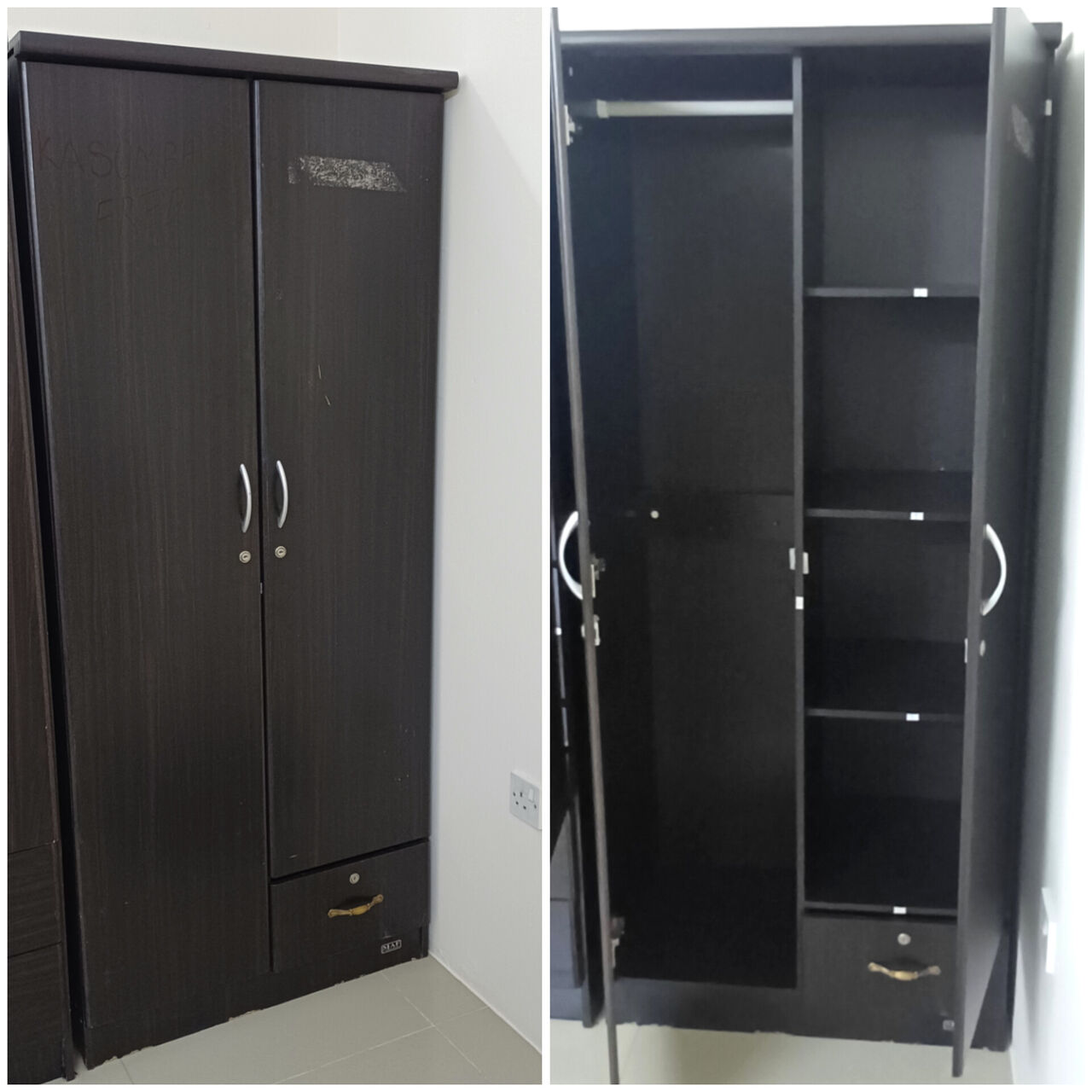 Manama, Furniture, BHD 28,  ✅️ 2 Door Wardrobe For Sale In Good Condition With Delivery
