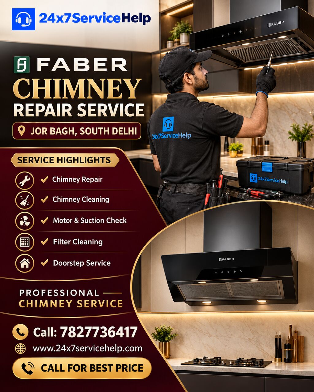 New Delhi, Appliance Repair, Professional Doorstep Assistance With Faber Chimney Repair Service In Jor Bagh South Delhi