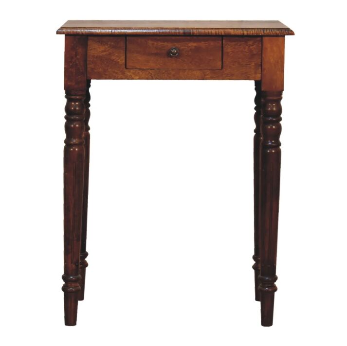 New York, Household Items, USD 364,  Artisan Furniture Solid Wood Chestnut Turned Leg Writing Desk, 1-Drawer, Brown