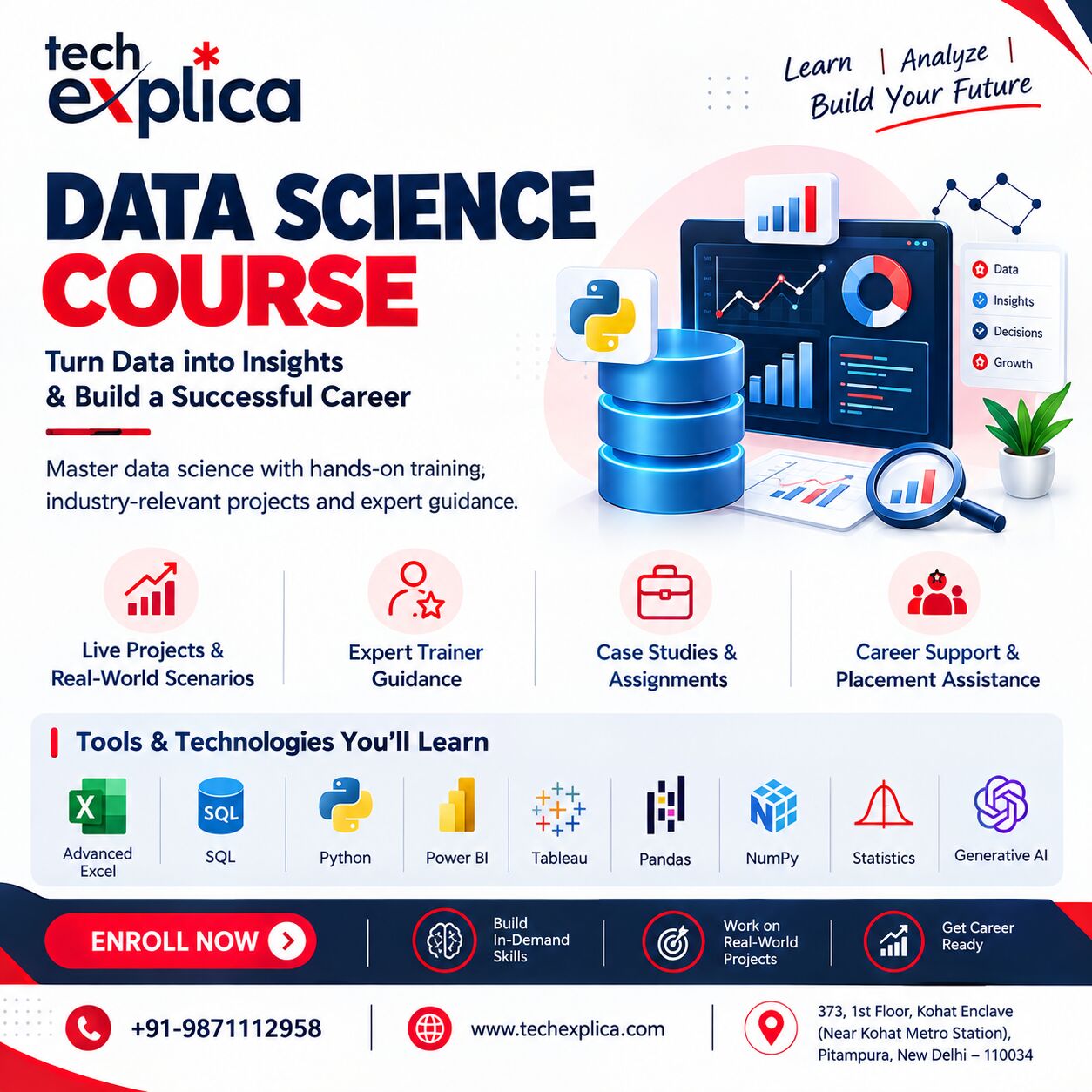 New Delhi, Lessons Offered, Data Science Course In Delhi