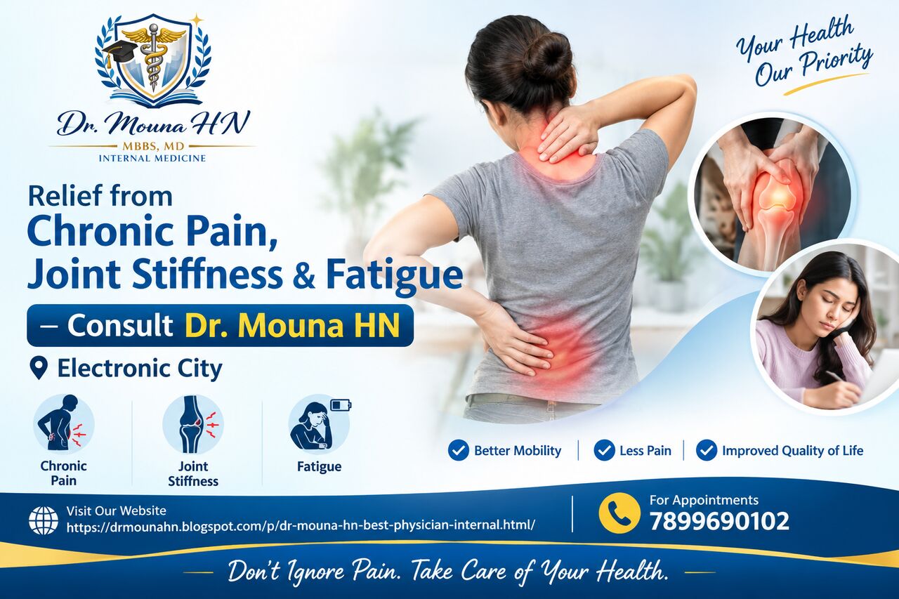 Bangalore, Health, Relief From Chronic Pain, Joint Stiffness & Fatigue &ndash; Consult Dr. Mouna HN