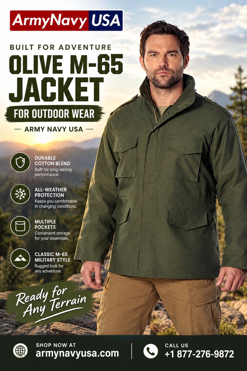 New York, Clothing & Accessories, USD 133,  Olive M-65 Jacket For Outdoor Wear &ndash; Army Navy USA