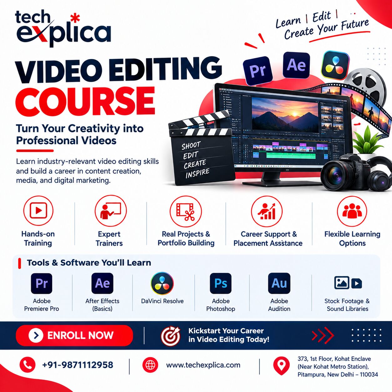 New Delhi, Lessons Offered, Video Editing Course In Delhi