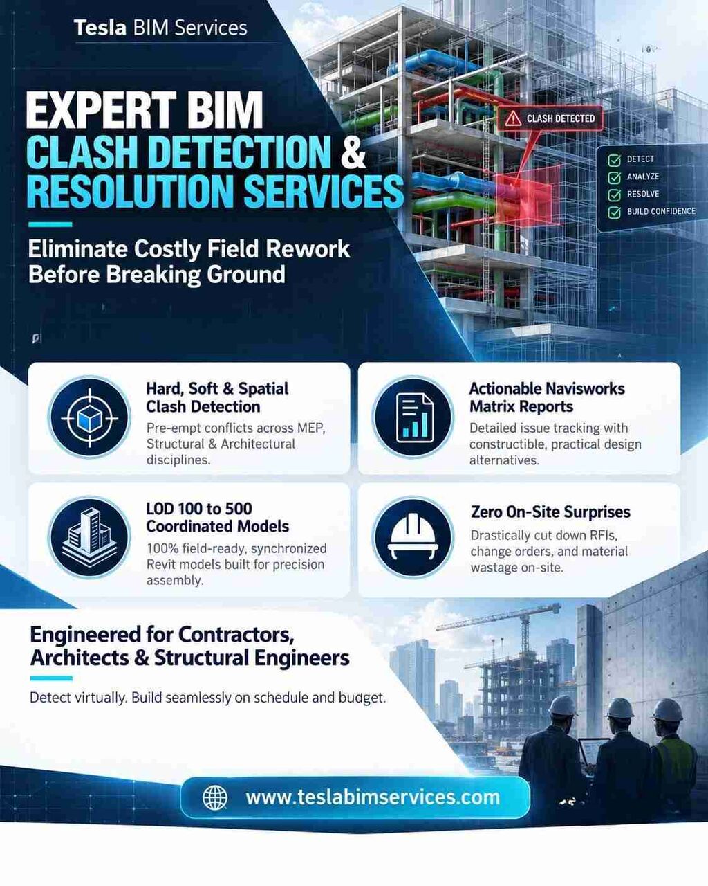 New York, Construction, Eliminate Construction Rework With Expert BIM Clash Detection Services