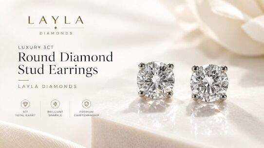 London, Jewelry, GBP 1250,  Luxury Stud Earrings: Elegant Sparkle For Every Occasion