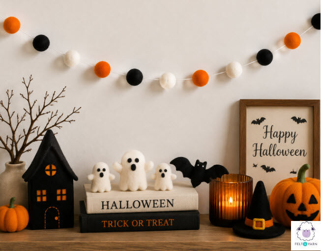 New York, Household Items, USD 55,  Felted Halloween Pumpkins & Spooky Felt Decor Collection