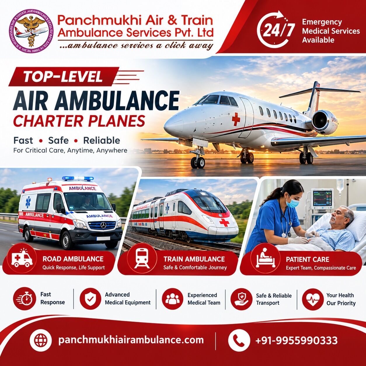 Hyderabad, Health, Panchmukhi Best Patient Shifting Ambulance In Hyderabad - Long-Distance Patient Transfer