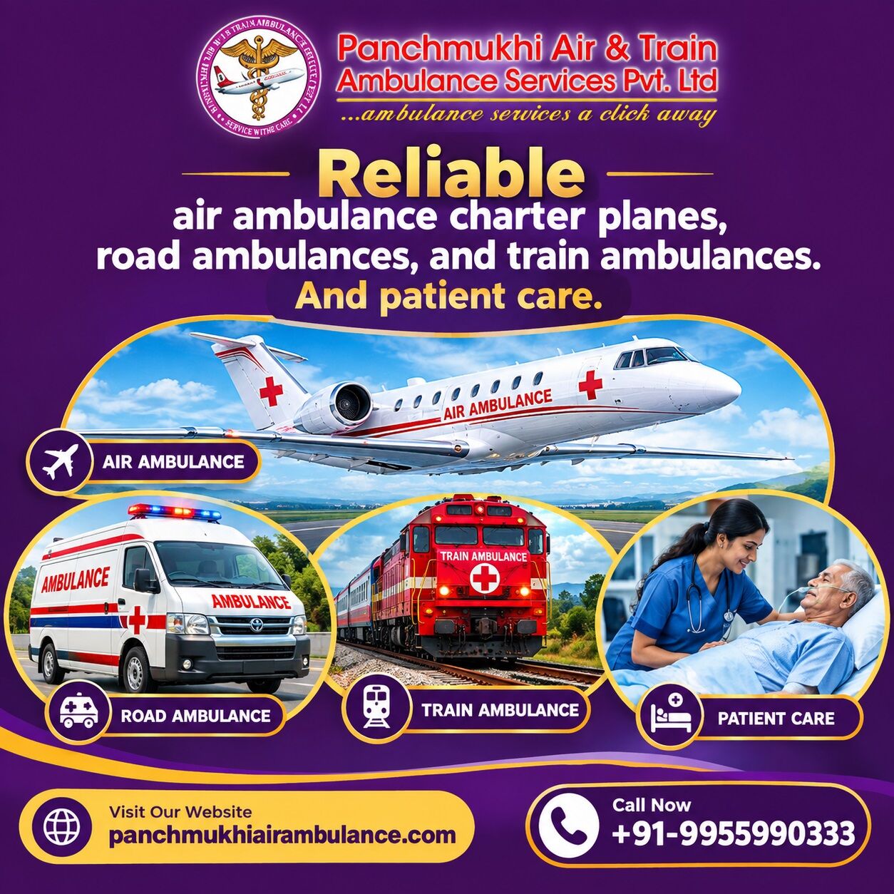Ranchi, Health, Panchmukhi Air Ambulance Services In Ranchi &ndash; Highly Skilled Personnel Accompanying