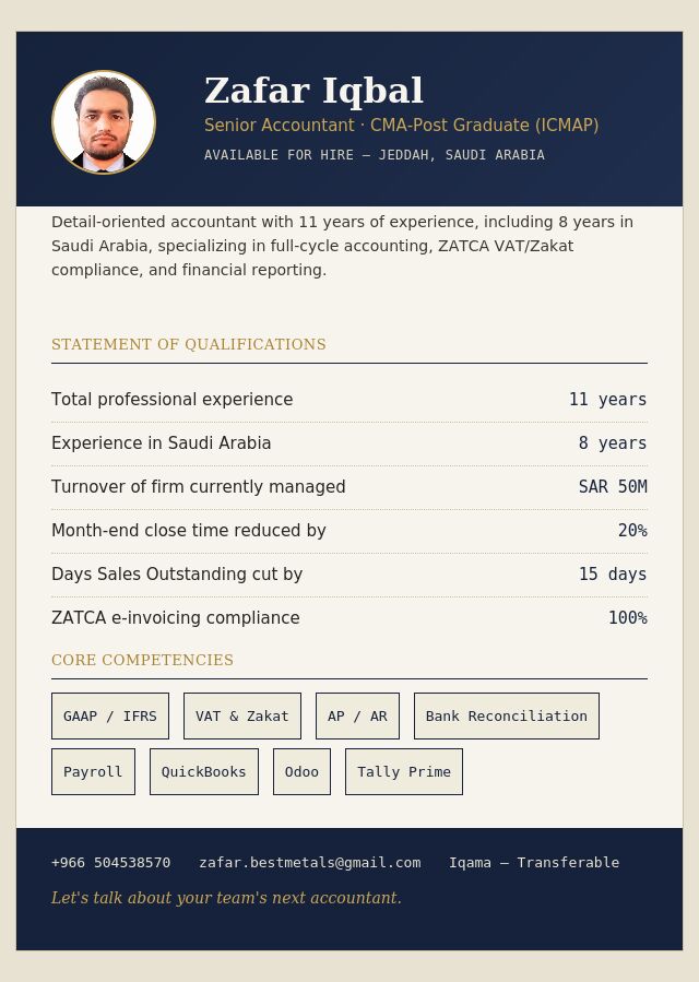 Riyadh, Job Seekers, Experienced Accountant Available For Immediate Hire