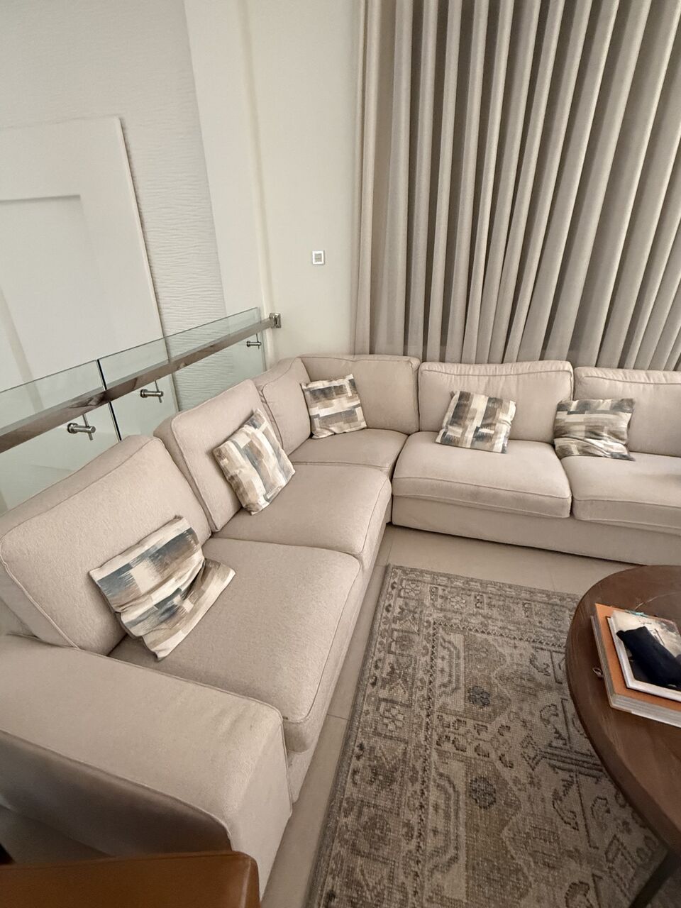Al Malqa, Furniture, SAR 3250,  IKEA KIVIK 5-Seat Corner Sofa &ndash; Light Beige