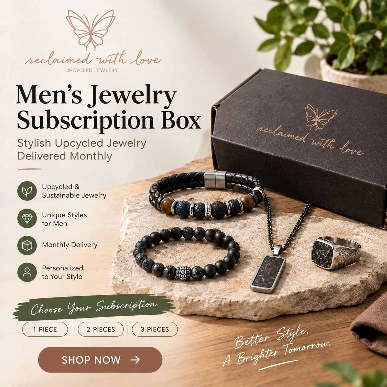 New York, Jewelry, USD 28,  Men&rsquo;s Jewelry Subscription Box &ndash; Stylish Upcycled Jewelry Delivered Monthly