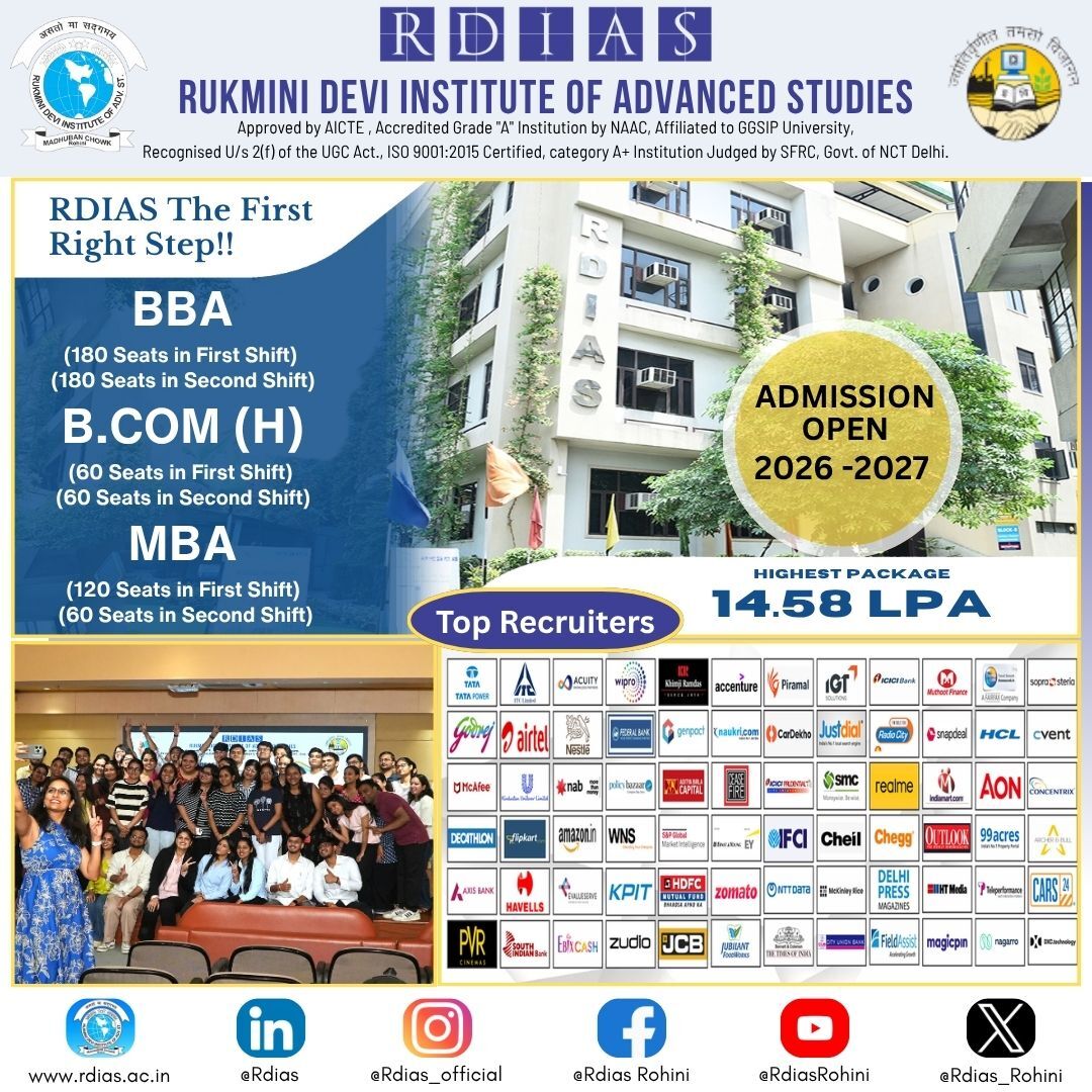 Rohini, Education, Best MBA Colleges In Delhi For Career-Focused Education - RDIAS