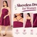 INR 699,  Wine Sleeveless Dress For Women With Rich Colour And Clean Shape