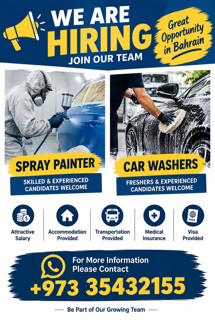 Manama, Jobs, Spray Painter And Car Washers