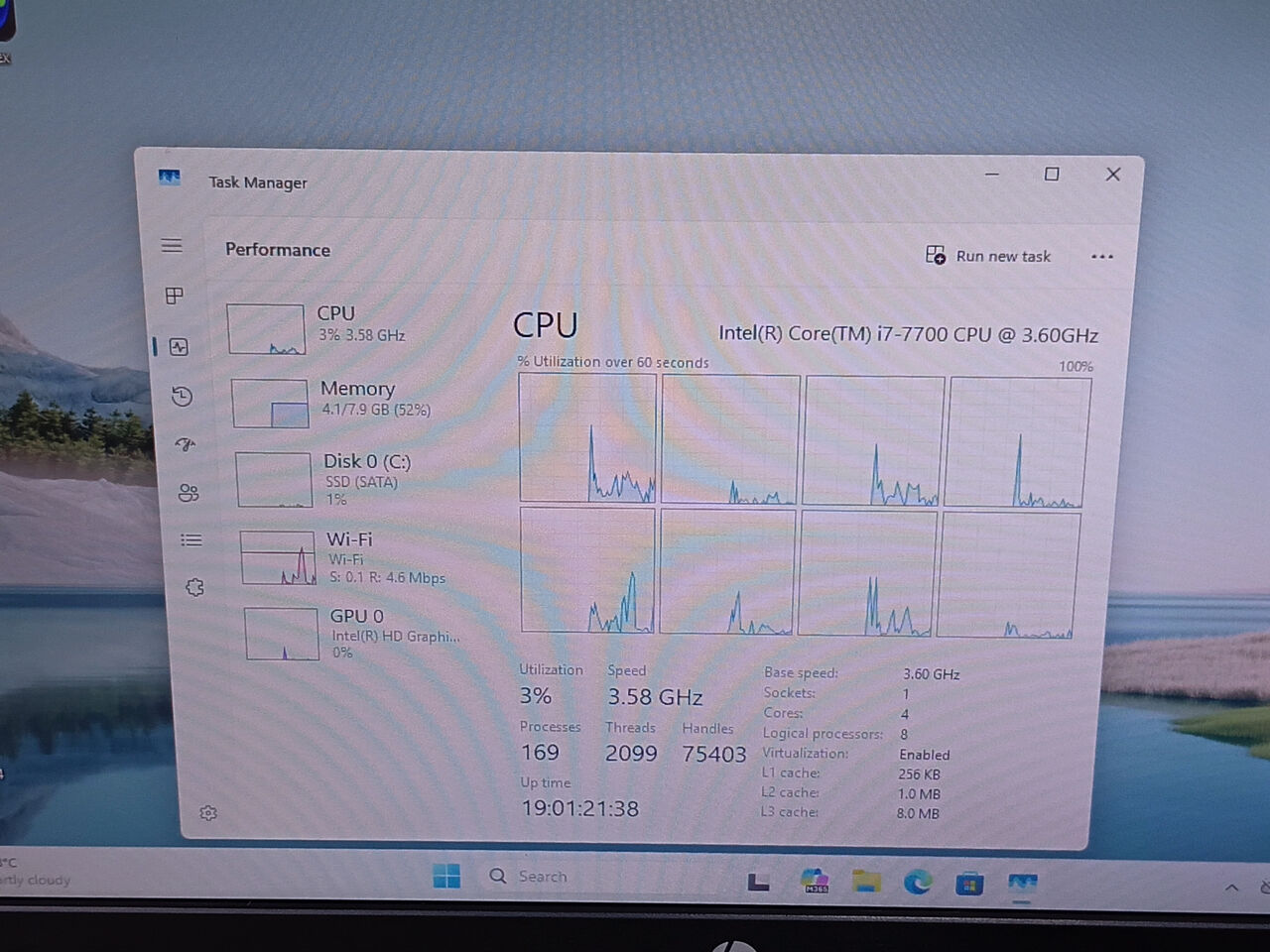 Riffa, Computers, BHD 93,  HP I7-7th Gen Desktop Set - Fast 256GB SSD + 8GB DDR4 + 19" Screen + Wi-Fi (93 BD)