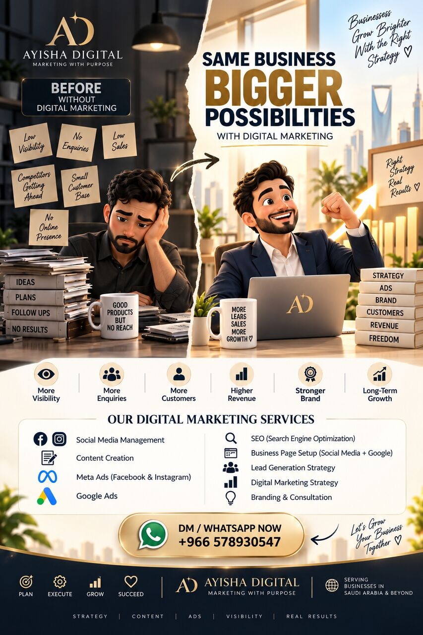 Jubail, Marketing, Hi, I&rsquo;m Ayisha &mdash; A Digital Marketer