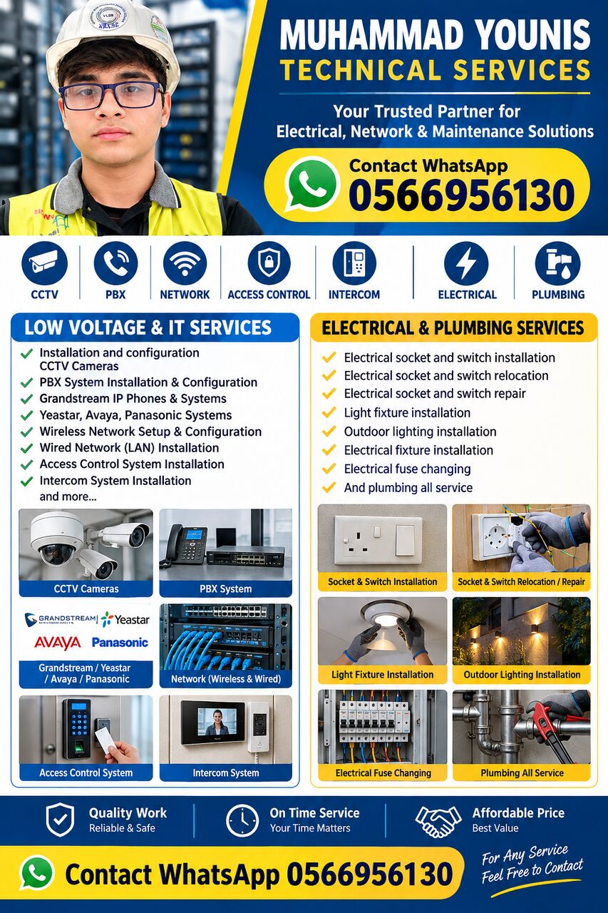 Dammam, Manpower, INSTALLATION OF CCTV CAMERA , TELEPHONE SYSTEM ,ACCESS CONTROL, NETWORKING , FIREWALL