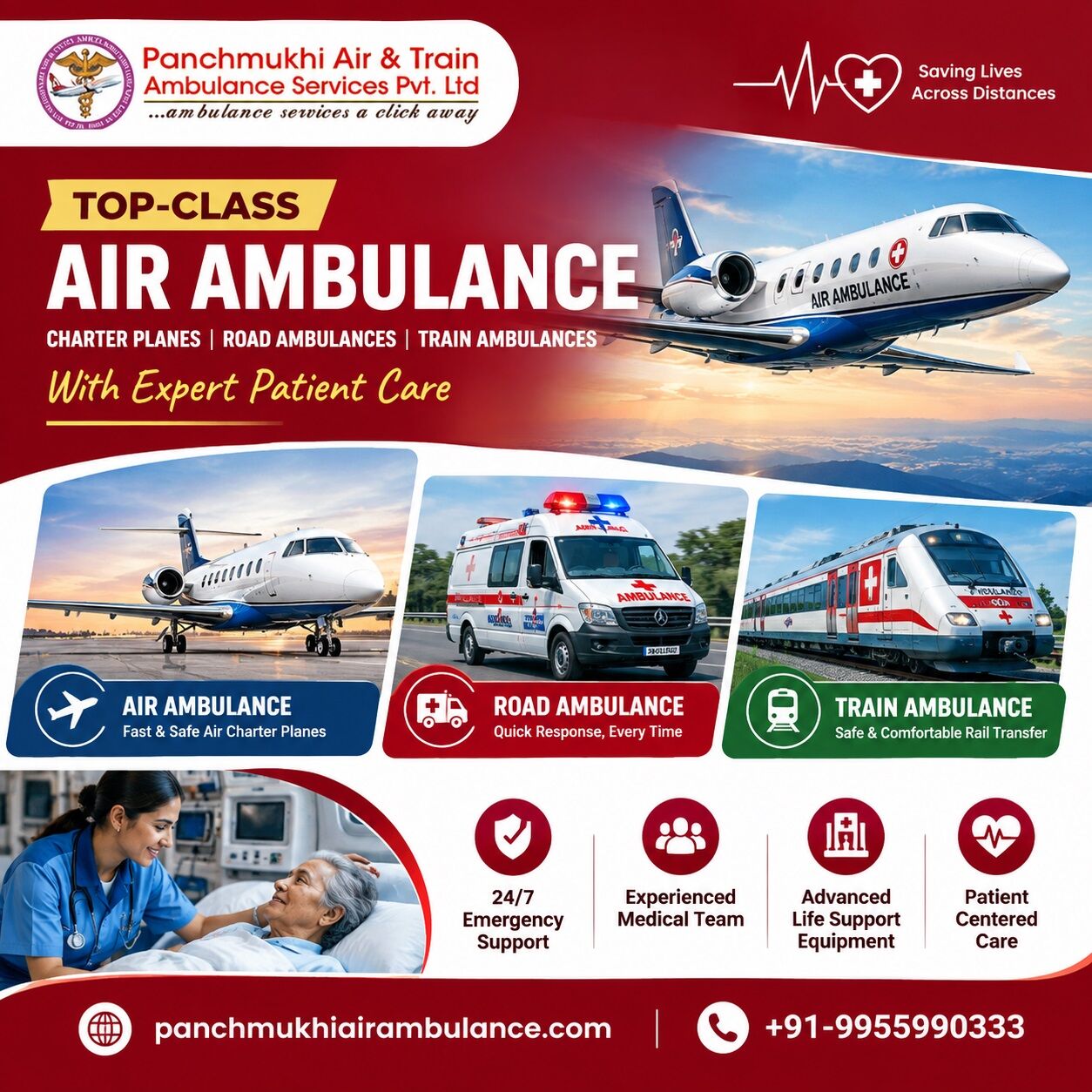 Mumbai, Health, Panchmukhi ICU Air Ambulance In Guwahati - Emergency Coordination Of Medical Transport