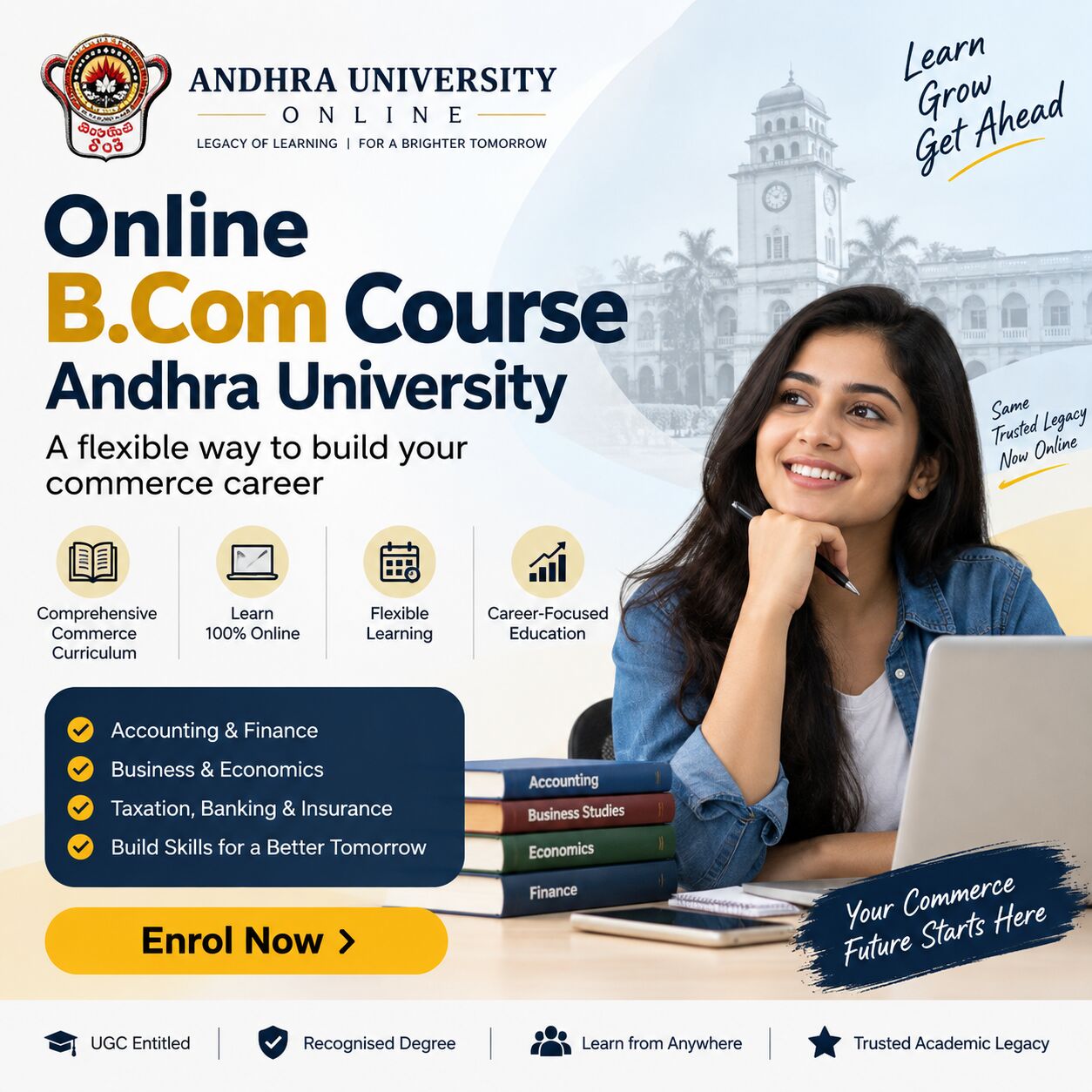 Kurnool, Education, Online B.Com Course &ndash; Andhra University