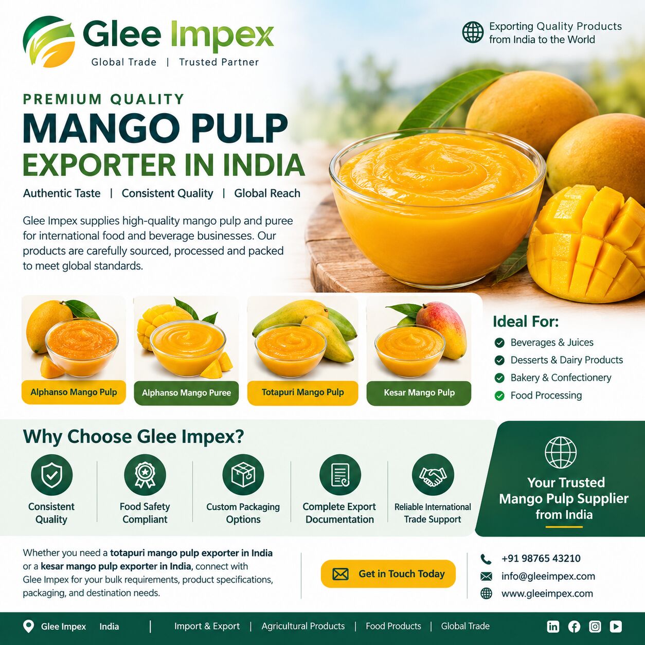 Mumbai, General, Premium Mango Pulp Exporter In India