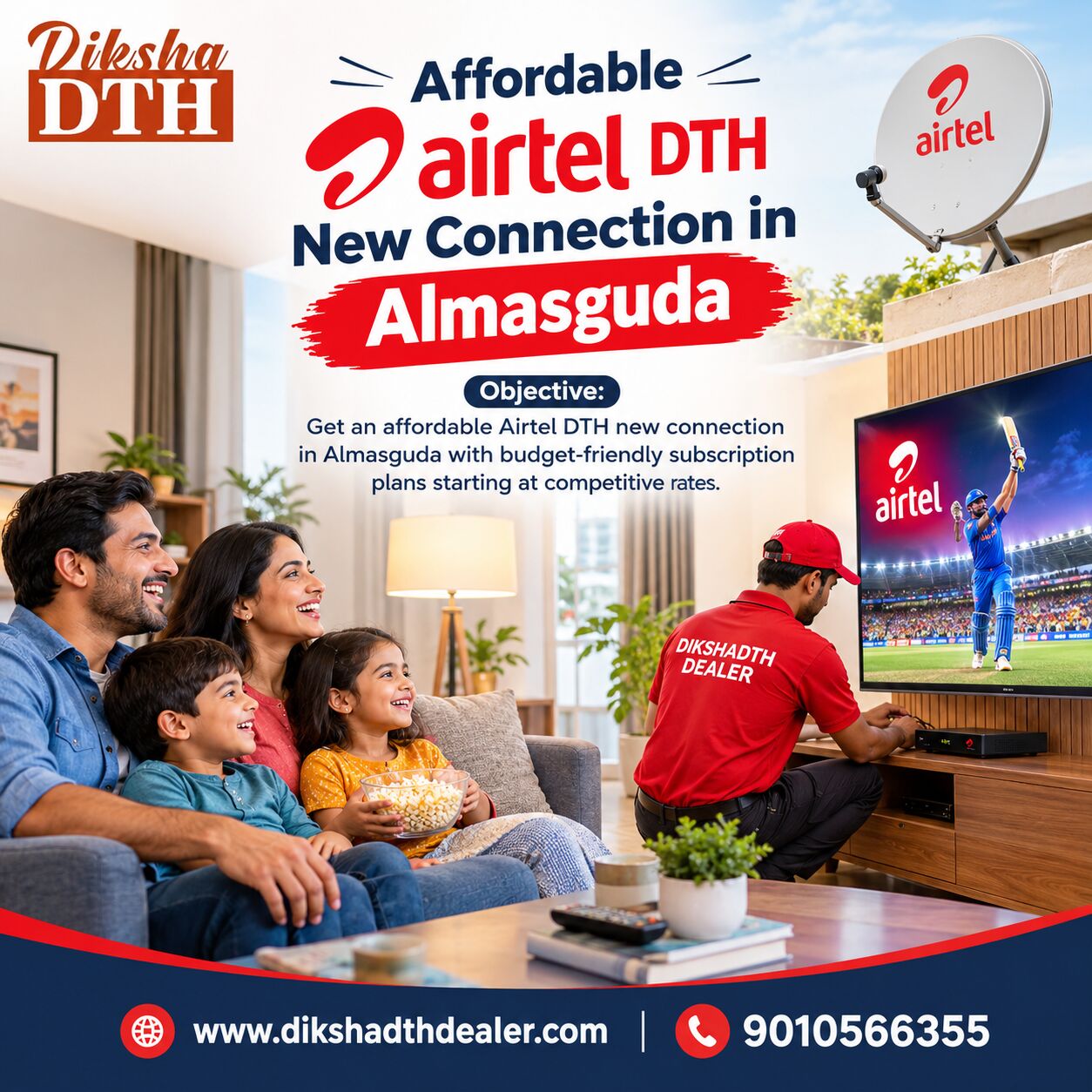 Mumbai, Television, Affordable Airtel DTH New Connection In Almasguda